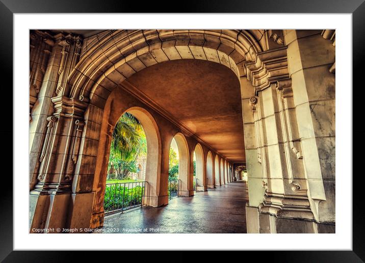 Golden Arches - Balboa Park Framed Mounted Print by Joseph S Giacalone