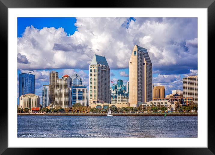 San Diego Skyline Perfection Framed Mounted Print by Joseph S Giacalone