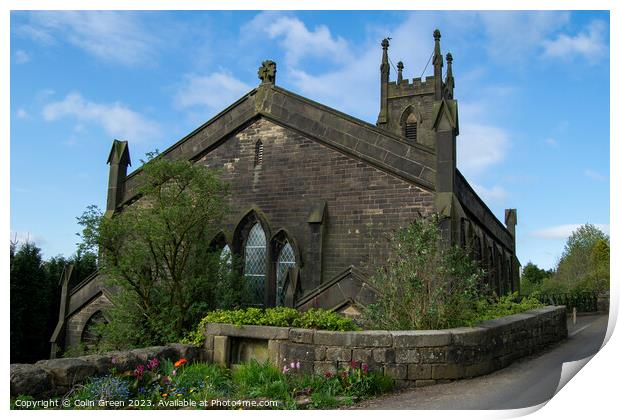 Cross Stone Church Print by Colin Green