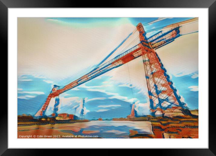 Newport Transporter Bridge Framed Mounted Print by Colin Green