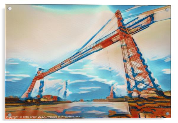 Newport Transporter Bridge Acrylic by Colin Green
