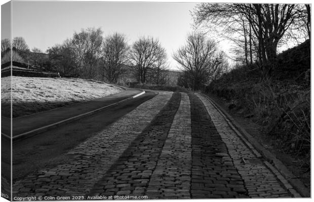 A cobbled Yorkshire Road Canvas Print by Colin Green