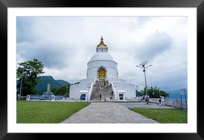 landscape view of World peace pagoda  Framed Mounted Print by Ambir Tolang
