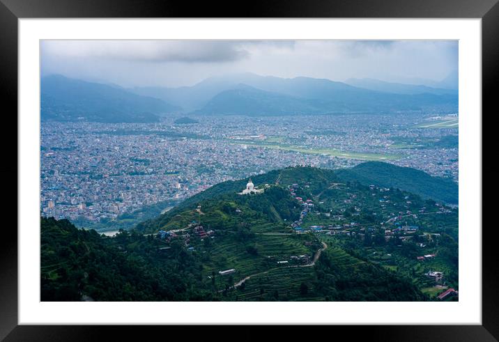 landscape view of pokhara vally  Framed Mounted Print by Ambir Tolang