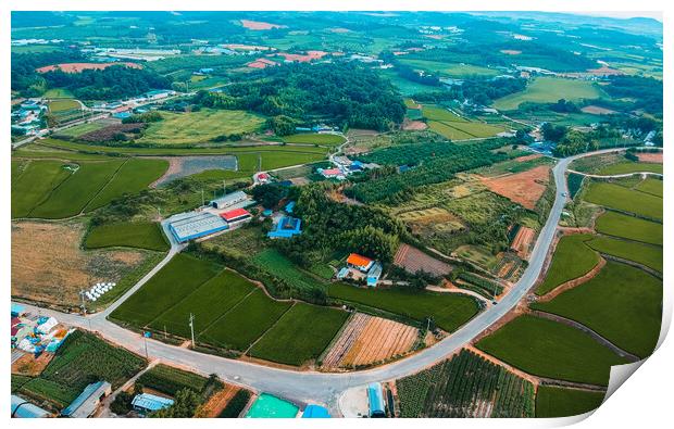 aerial view of yangsan village Print by Ambir Tolang