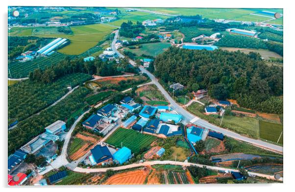 aerial view of yangsan village Acrylic by Ambir Tolang