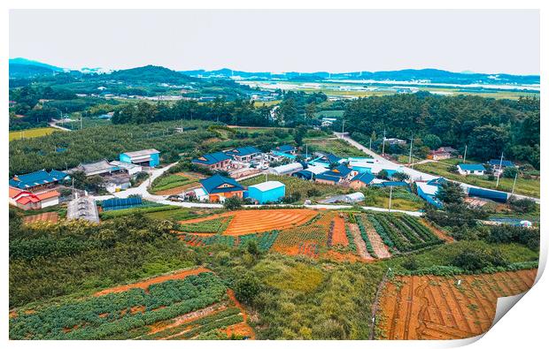 aerial view of yangsan village Print by Ambir Tolang