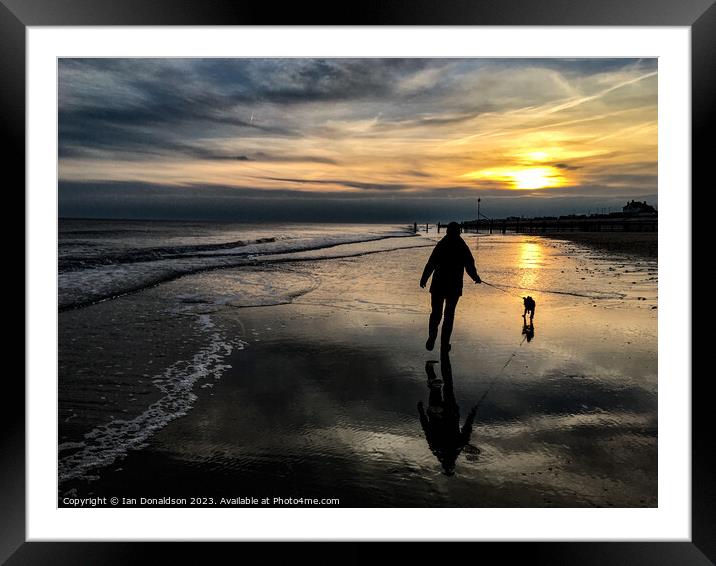 Beach Walk at Dawn Framed Mounted Print by Ian Donaldson