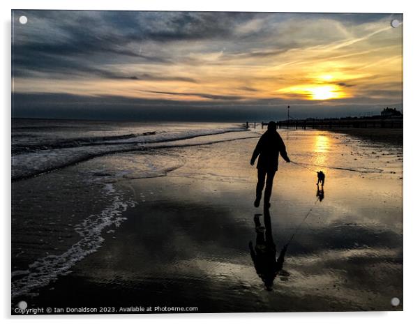 Beach Walk at Dawn Acrylic by Ian Donaldson