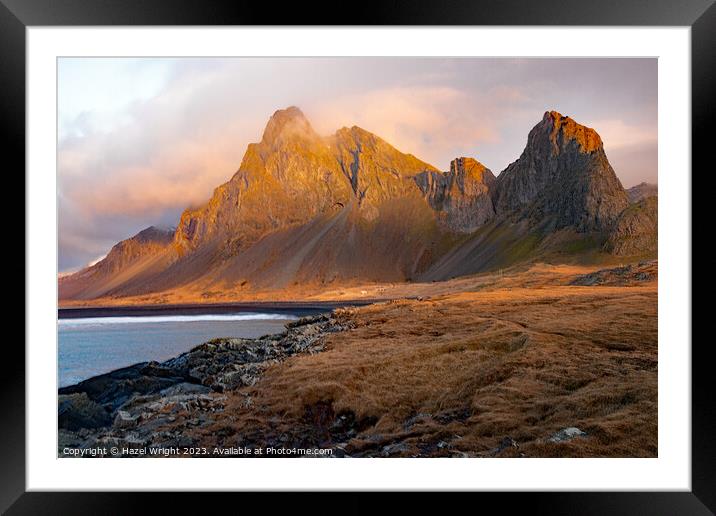 Eystrahorn at sunrise, Iceland Framed Mounted Print by Hazel Wright