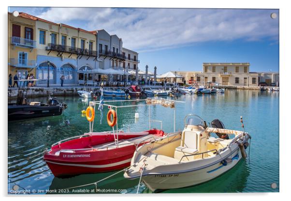 Rethymno Harbour, Crete Acrylic by Jim Monk