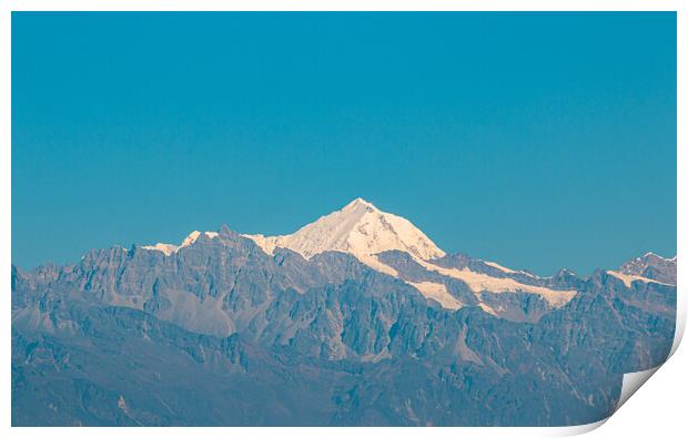 Landscape view of snow covered mountain range Print by Ambir Tolang