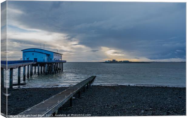 Storm Clouds Roa Island Lifeboat Station Canvas Print by Michael Birch