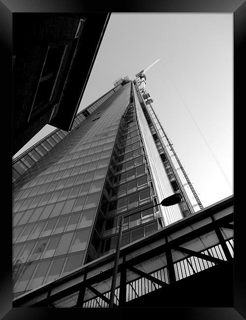 Looking Up At The Shard Framed Print by Karen Martin