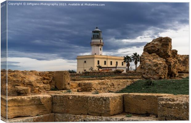 Capo Colonna Lighthouse Canvas Print by DiFigiano Photography