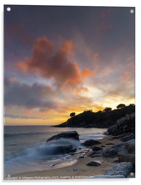 Cavoli Beach Sunset Acrylic by DiFigiano Photography