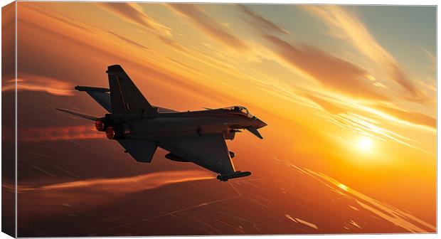 Eurofighter Typhoon ~ Into the Sunset Canvas Print by T2 