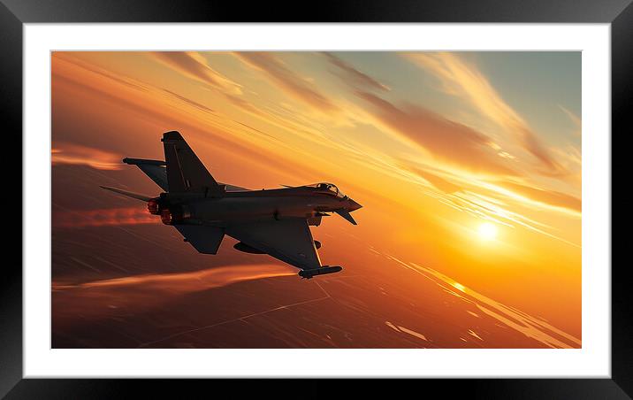 Eurofighter Typhoon ~ Into the Sunset Framed Mounted Print by T2 