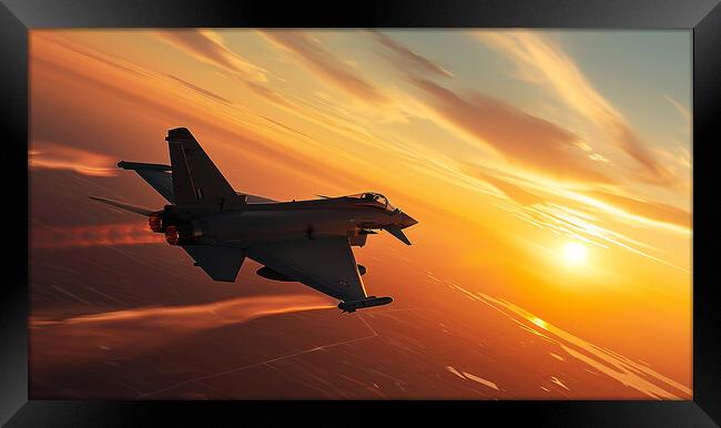 Eurofighter Typhoon ~ Into the Sunset Framed Print by T2 