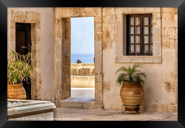 Monastery of Our Lady of Gonia, Crete Framed Print by Jim Monk
