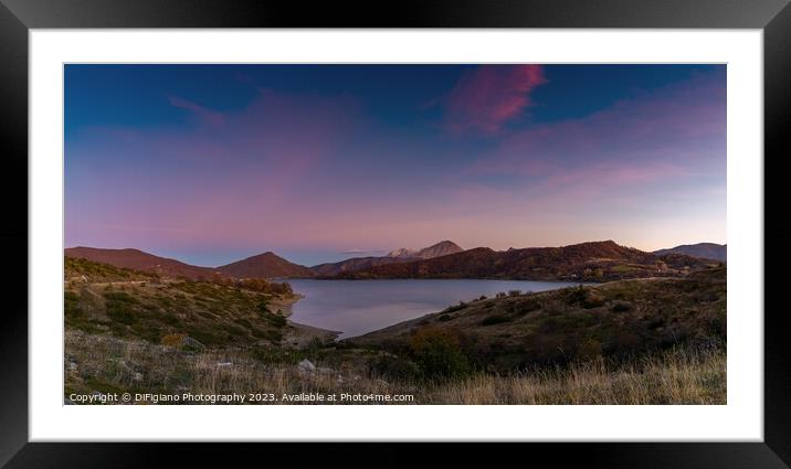 Lago di Campotosto Sunset Framed Mounted Print by DiFigiano Photography