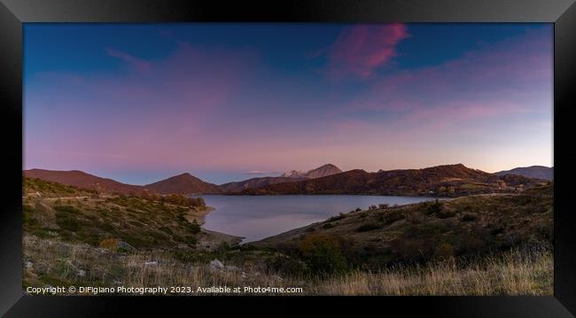 Lago di Campotosto Sunset Framed Print by DiFigiano Photography