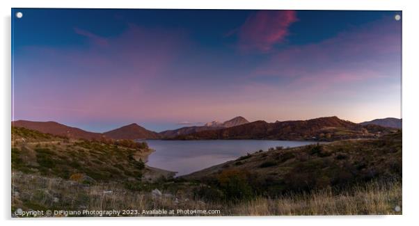 Lago di Campotosto Sunset Acrylic by DiFigiano Photography