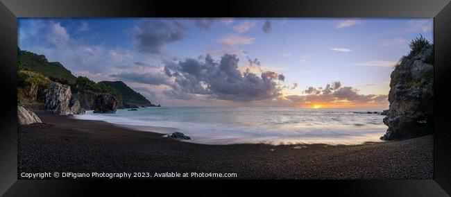 Marina di Matera Sunset Panorama Framed Print by DiFigiano Photography