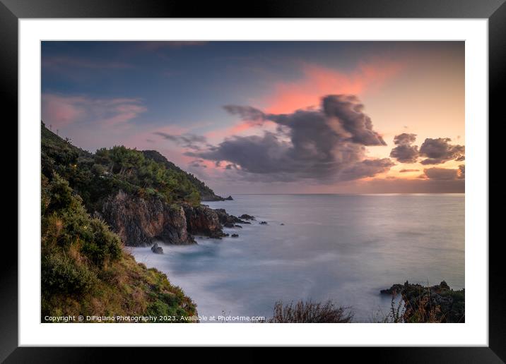 idyllic cove and cliff landscape on the Maratea Coast in Basilic Framed Mounted Print by DiFigiano Photography
