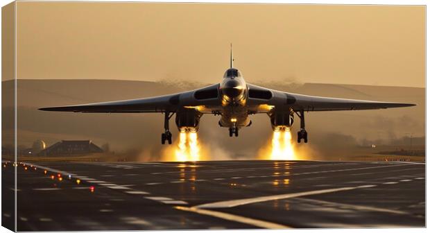 Avro Vulcan Sunset Takeoff Canvas Print by T2 