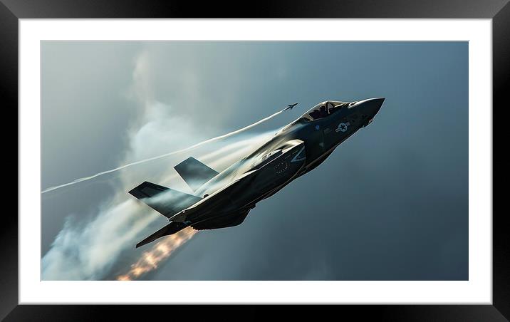 F-35 Lightning II in Combat Action Framed Mounted Print by T2 