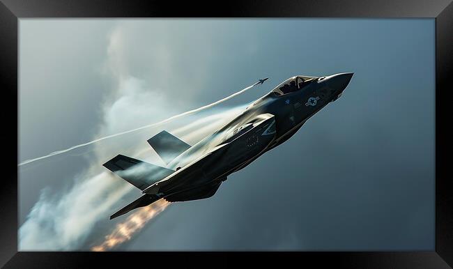 F-35 Lightning II in Combat Action Framed Print by T2 
