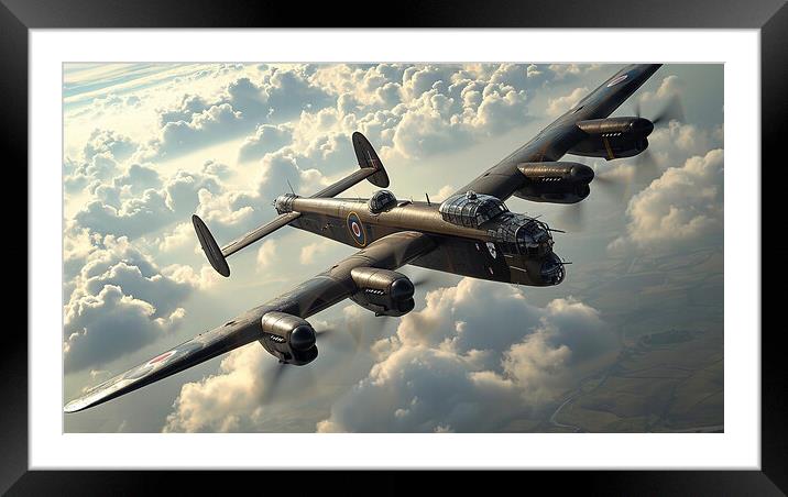 Avro Lancaster British Heavy Bomber Framed Mounted Print by T2 