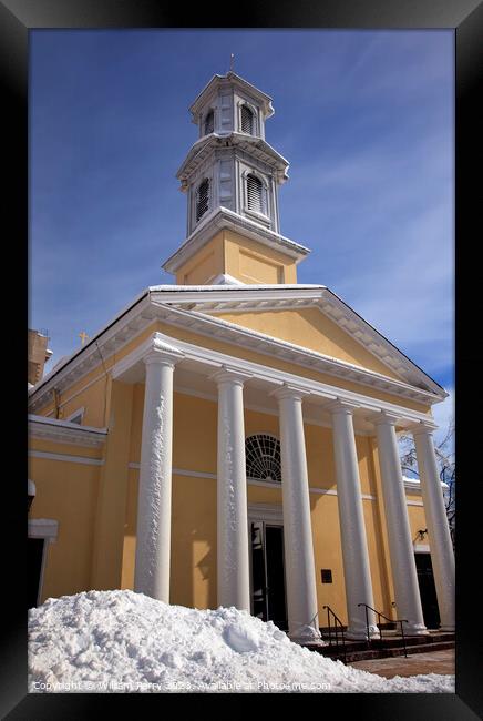 St. John Church, President's Church, Lafayette Park After Snow W Framed Print by William Perry