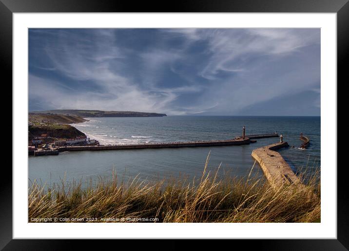 Coastline North from Whitby Piers Framed Mounted Print by Colin Green