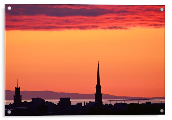 Auld Ayr town architecture at sunset Acrylic by Allan Durward Photography
