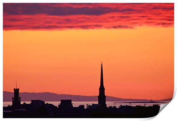 Auld Ayr town architecture at sunset Print by Allan Durward Photography