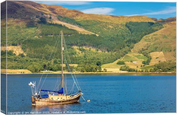 Serene Scottish highland view Canvas Print by jim Hamilton