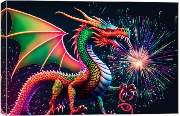 The Fiery Dragon Canvas Print by Steve Purnell