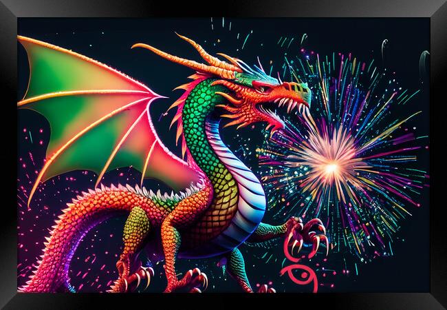 The Fiery Dragon Framed Print by Steve Purnell