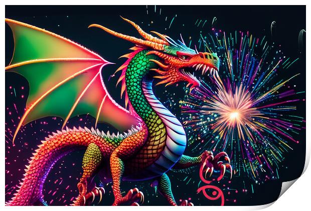 The Fiery Dragon Print by Steve Purnell