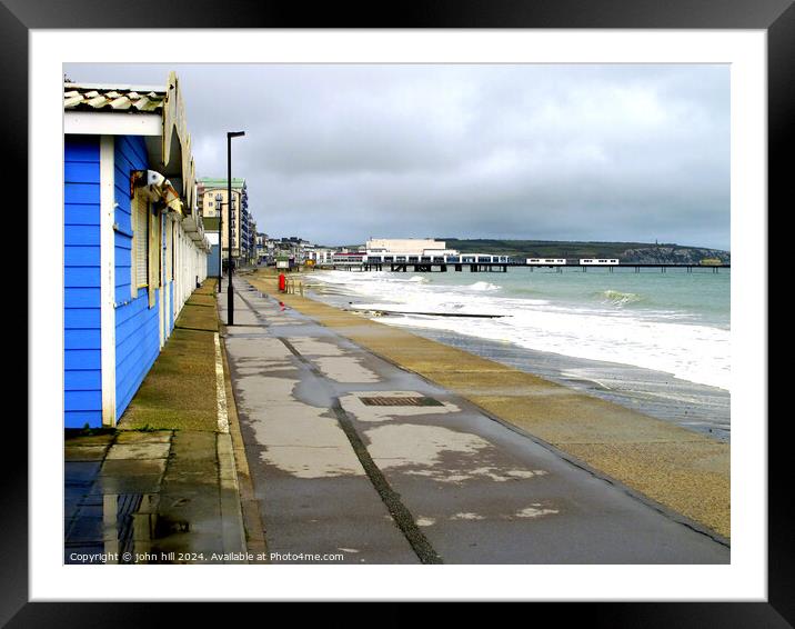 Out of Season, Sandown, Isle of Wight. Framed Mounted Print by john hill