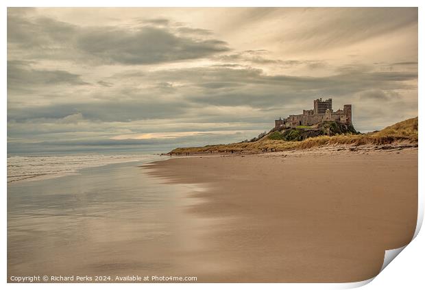 Storm Clouds over Bamburgh Castle Print by Richard Perks