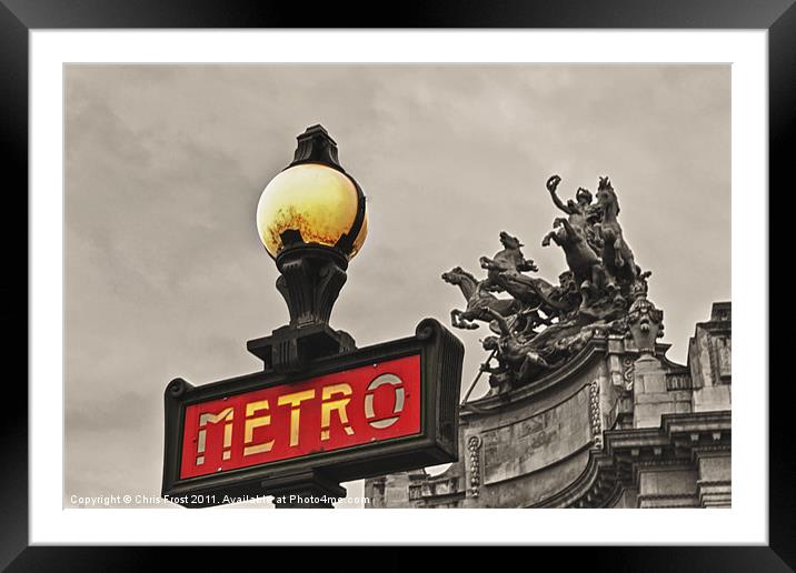 Parisian Metro Sign Framed Mounted Print by Chris Frost