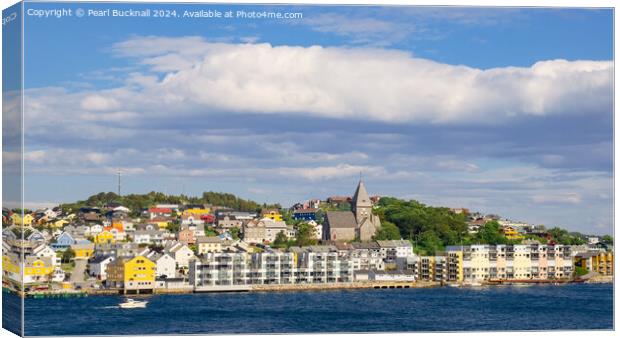 Nordlandet island Kristiansund Norway panoramic Canvas Print by Pearl Bucknall