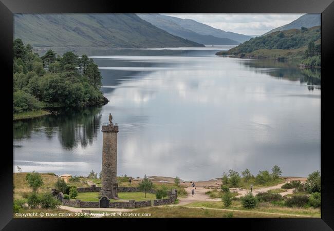 Statue of the Unknown Highlander at the top of the 1745 Jacobite rising memorial at Glenfinnan, Highlands, Scotland Framed Print by Dave Collins