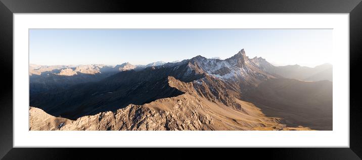 Aiguilles d'Arves mountains Aerial Savoie French Alps Framed Mounted Print by Sonny Ryse
