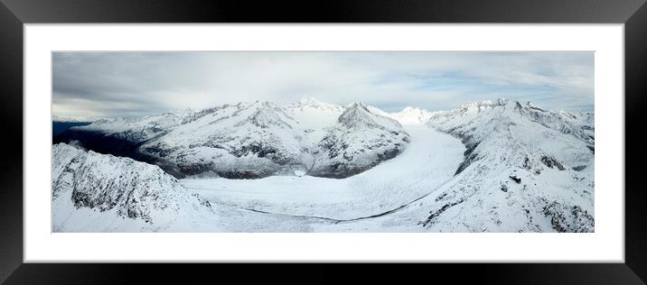 Aletsch Glacier Aerial in Winter Switzerland Framed Mounted Print by Sonny Ryse