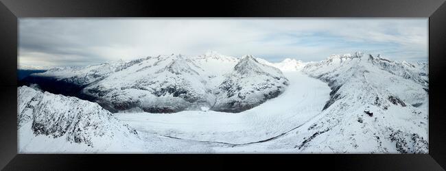 Aletsch Glacier Aerial in Winter Switzerland Framed Print by Sonny Ryse
