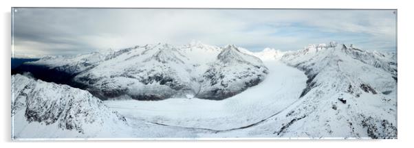 Aletsch Glacier Aerial in Winter Switzerland Acrylic by Sonny Ryse